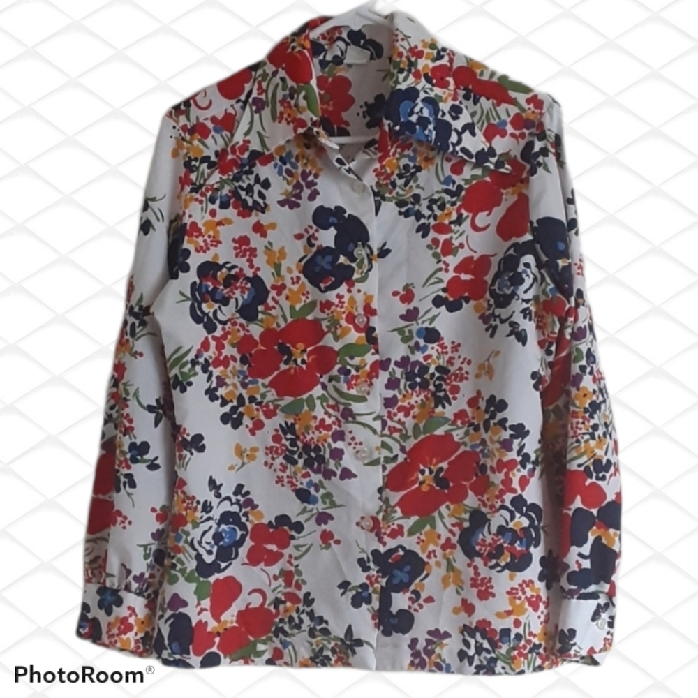 Vintage 70's Floral Blouse